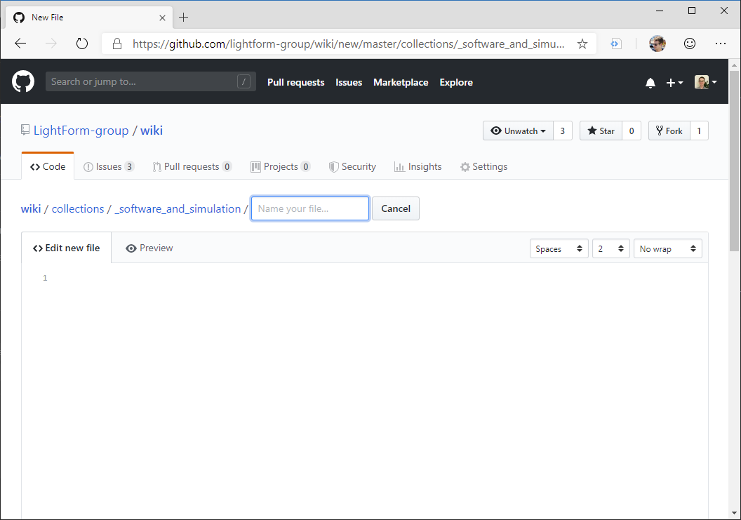 GitHub new page